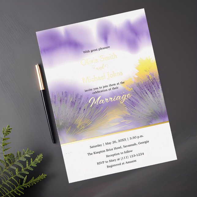 Lavender Wildblume Hochzeit Einladung (Von Creator hochgeladen)
