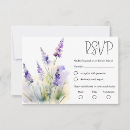 Lavender Wildblume Watercolor Wedding RSVP Card