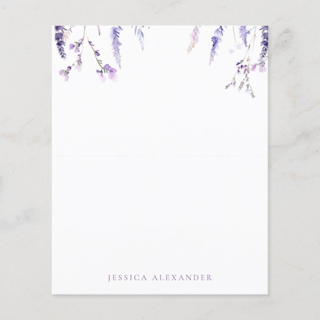Lavender Wildflowers Personalized Stationery (Vorderseite)