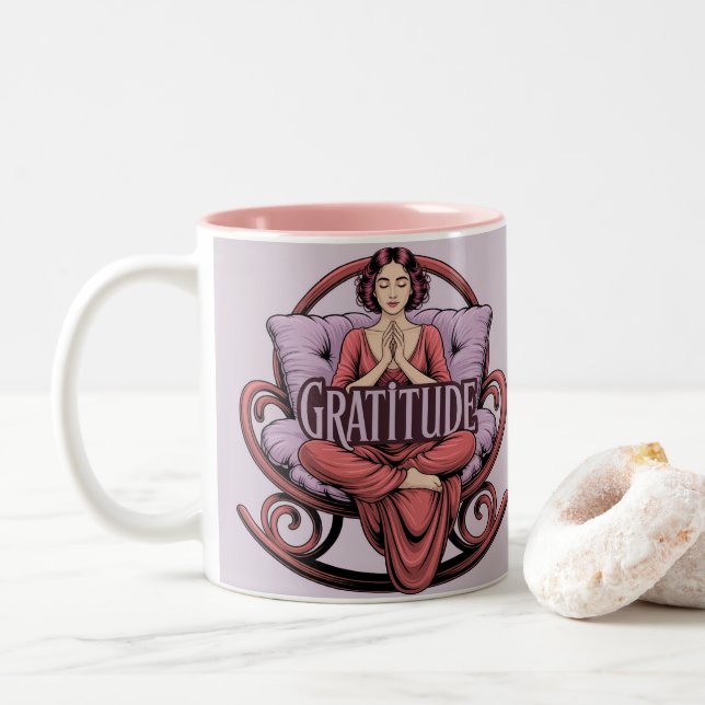 Lavender Wine Affirmation Meditation Mug (Avec donut)