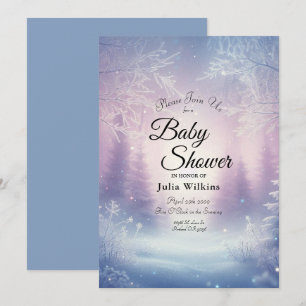 Lavender Winter Snowfall Serenade Baby Dusche Einladung