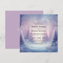Lavender Winter Snowfall Serenade Wedding Einladung