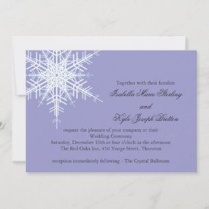Lavender Winter Snowflake Hochzeit Einladung
