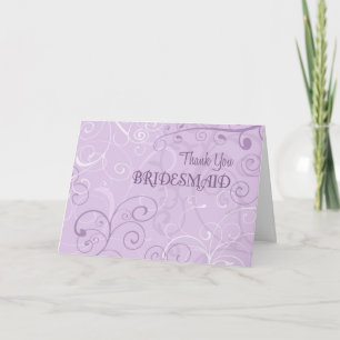 Lavender Wirbel Danke Bridesmaid Card