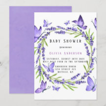 Lavender & Wisteria Butterflies Girl Baby Dusche
