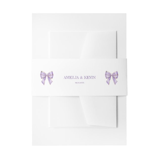 Lavender Wisteria Ribbon – Japanese-Inspired Einladungsbanderole (Vorderseite Beispiel)