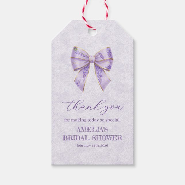 Lavender Wisteria Ribbon – Japanese-Inspired Geschenkanhänger (Vorderseite)