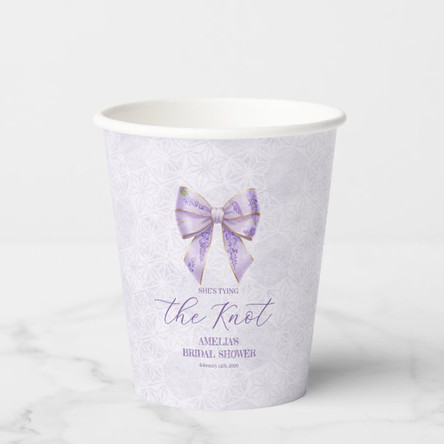 Lavender Wisteria Ribbon – Japanese-Inspired Pappbecher (Vorderseite)