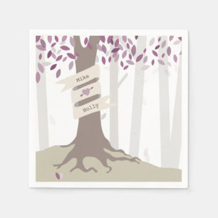 Lavender Woodland Wedding Napkins Serviette