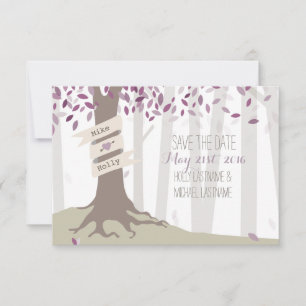 Lavender Woodland Wedding retten das Datum Save The Date