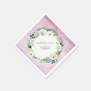 Lavender Wreath Rustic Alabaster Rose Blumenblätte Serviette