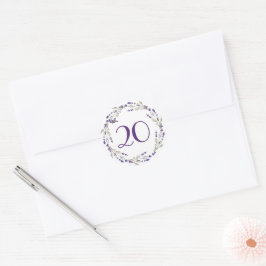 Lavender Wreath zum 20. Jubiläum Runder Aufkleber