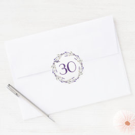 Lavender Wreath zum 30. Jubiläum Runder Aufkleber