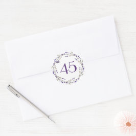 Lavender Wreath zum 45. Jahrestag Runder Aufkleber