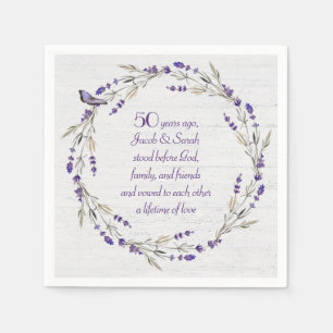 Lavender Wreath zum 50. Jahrestag Serviette