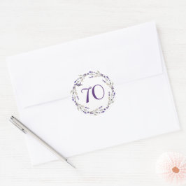 Lavender Wreath zum 70. Jubiläum Runder Aufkleber