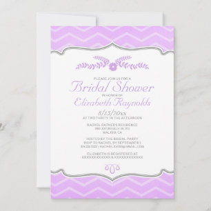 Lavender Zigzag Bridal Dusche Einladungen