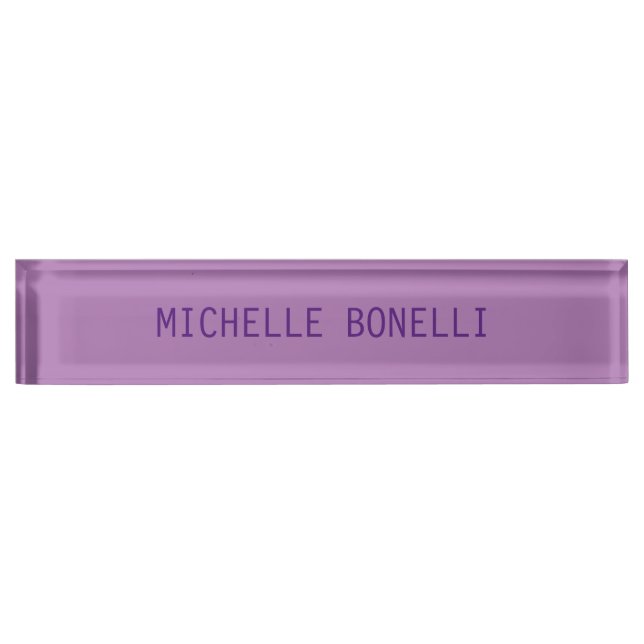 Lavenderfarbe Minimalistisch Schlicht Legible Mode Namensplakette (Vorderseite)