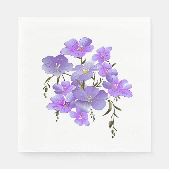 Lavenderfarbene Hübsche BlumenBouquet Serviette (Vorderseite)