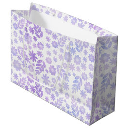 Lavenderhandgezeichnetes Blumenmuster Große Geschenktüte