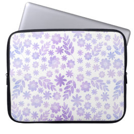 Lavenderhandgezeichnetes Blumenmuster Laptopschutzhülle