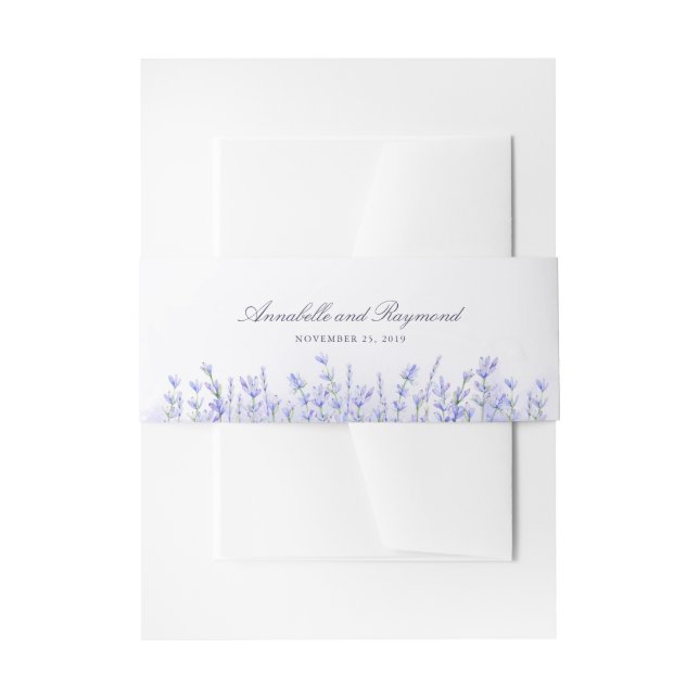 Lavenders Floral Lila Wedding Einladungsbanderole (Vorderseite Beispiel)