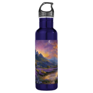 Lavendertal bei Morgendämmerung Edelstahlflasche