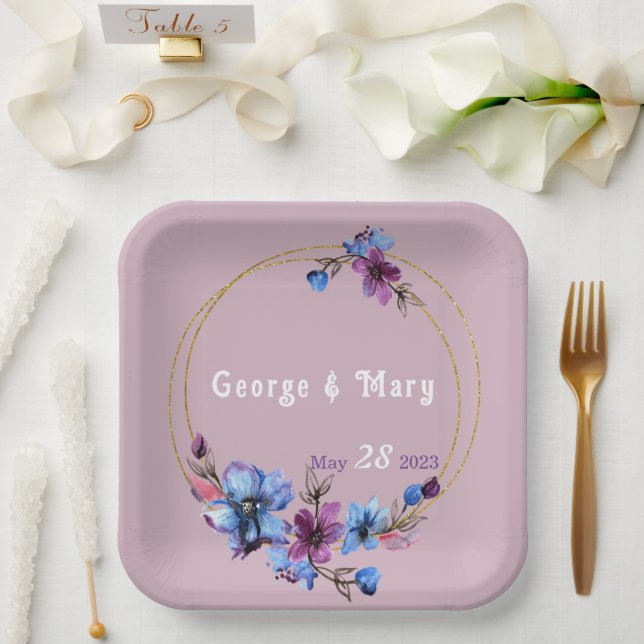 Lavendra Circle Wedding Pappteller (Hochzeit)