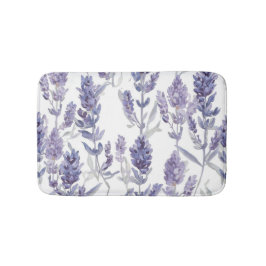 Lavenfelder | Lila Wasserfarben-Blumenmuster Badematte