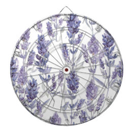 Lavenfelder | Lila Wasserfarben-Blumenmuster Dartscheibe
