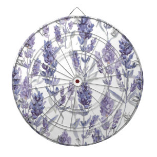 Lavenfelder   Lila Wasserfarben-Blumenmuster Dartscheibe