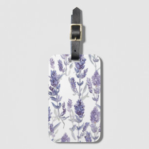 Lavenfelder   Lila Wasserfarben-Blumenmuster Gepäckanhänger