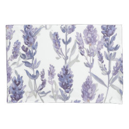 Lavenfelder | Lila Wasserfarben-Blumenmuster Kissenbezug
