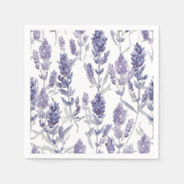 Lavenfelder | Lila Wasserfarben-Blumenmuster Serviette