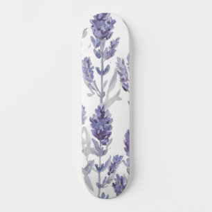 Lavenfelder Lila Wasserfarben-Blumenmuster Skateboard