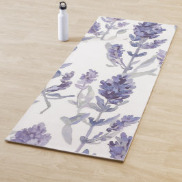Lavenfelder | Lila Wasserfarben-Blumenmuster Yogamatte