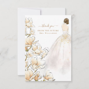 L'avenir de la mariée Magnolia Mme Carte de remerc