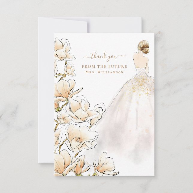 L'avenir de la mariée Magnolia Mme Carte de remerc (Devant)