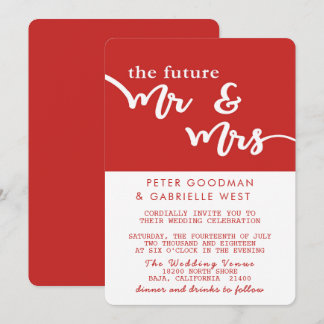 L'avenir M. et Mme Faire-part de mariage (Rouge)