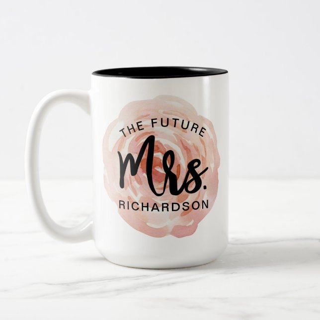 L'avenir Mme Watercolor Floral Mug (Gauche)