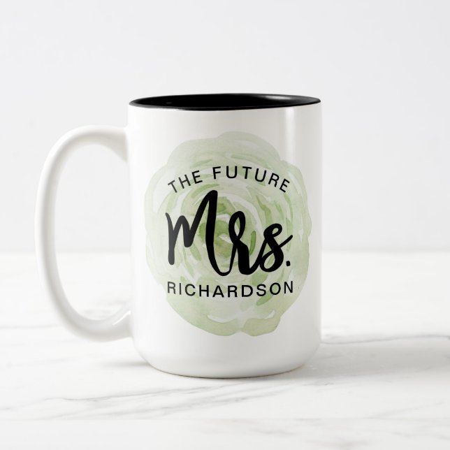 L'avenir Mme Watercolor Floral Mug (Gauche)