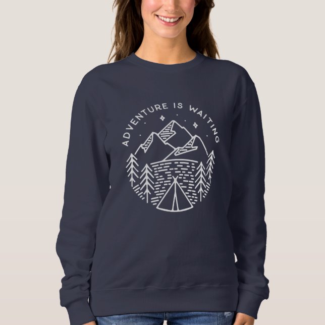 L'aventure attend le sweatshirt raglan des femmes (Devant)