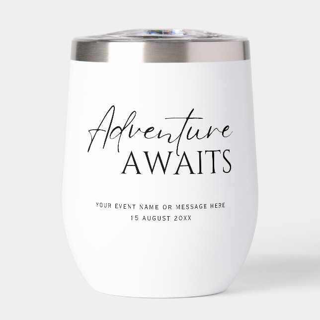 L'aventure attend, personnalisé noir et blanc (Avant)