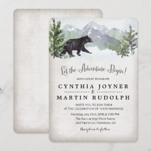 L'aventure commence la Faire-part de mariage rusti
