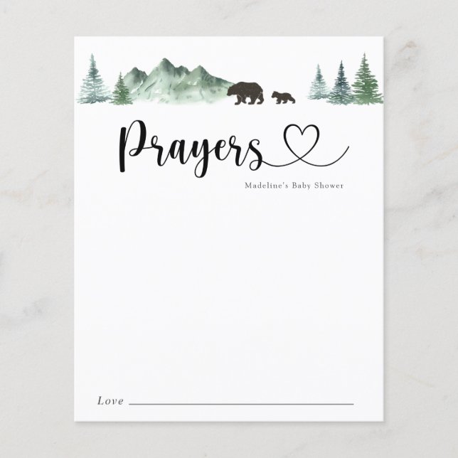 L'aventure commence l'ours Baby Prayers Carte (Devant)
