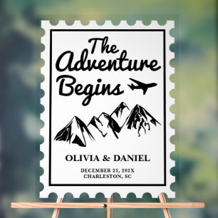 L'aventure commence Postage Timbre Mariage Bienven