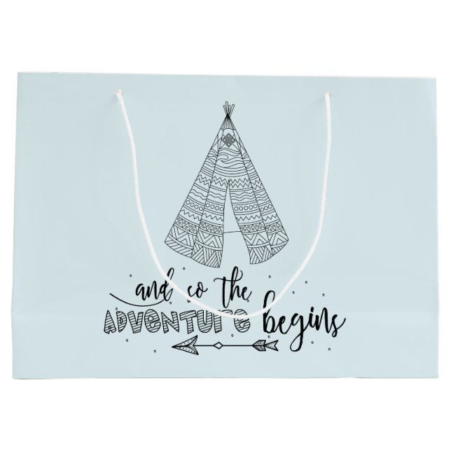 L'aventure commence Teepee Baby shower sac cadeau (Dos)