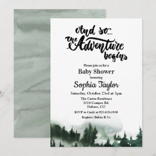 L'aventure commence une invitation Baby shower