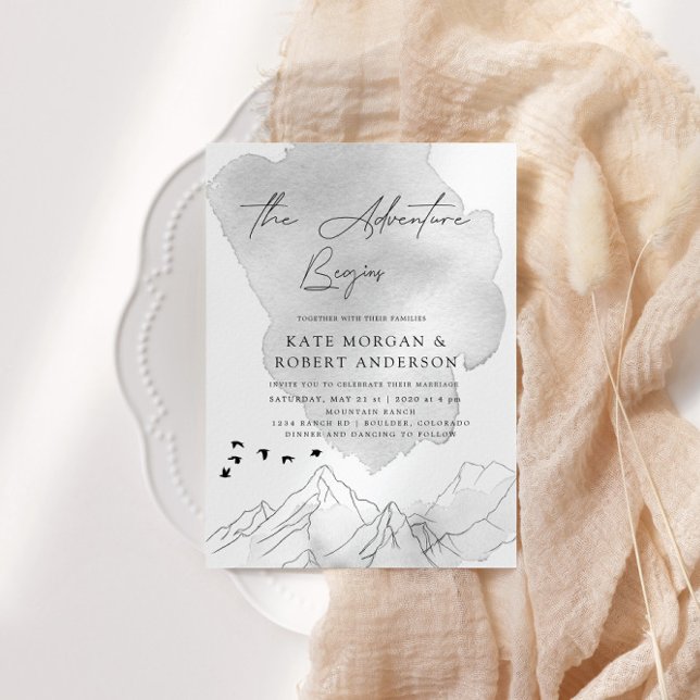 L'aventure commence une invitation de mariage élég (Créateur téléchargé)