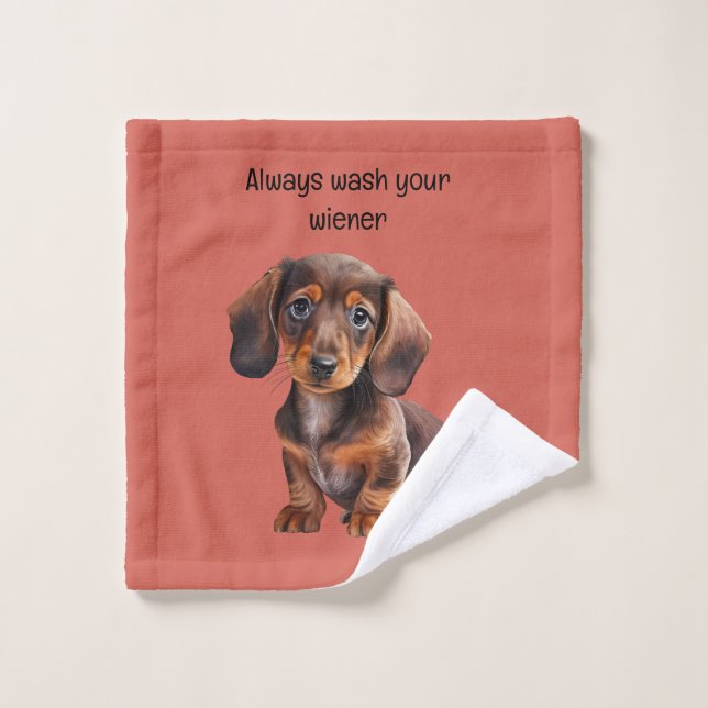 Laveuse de chien Wiener (Gant de toilette)